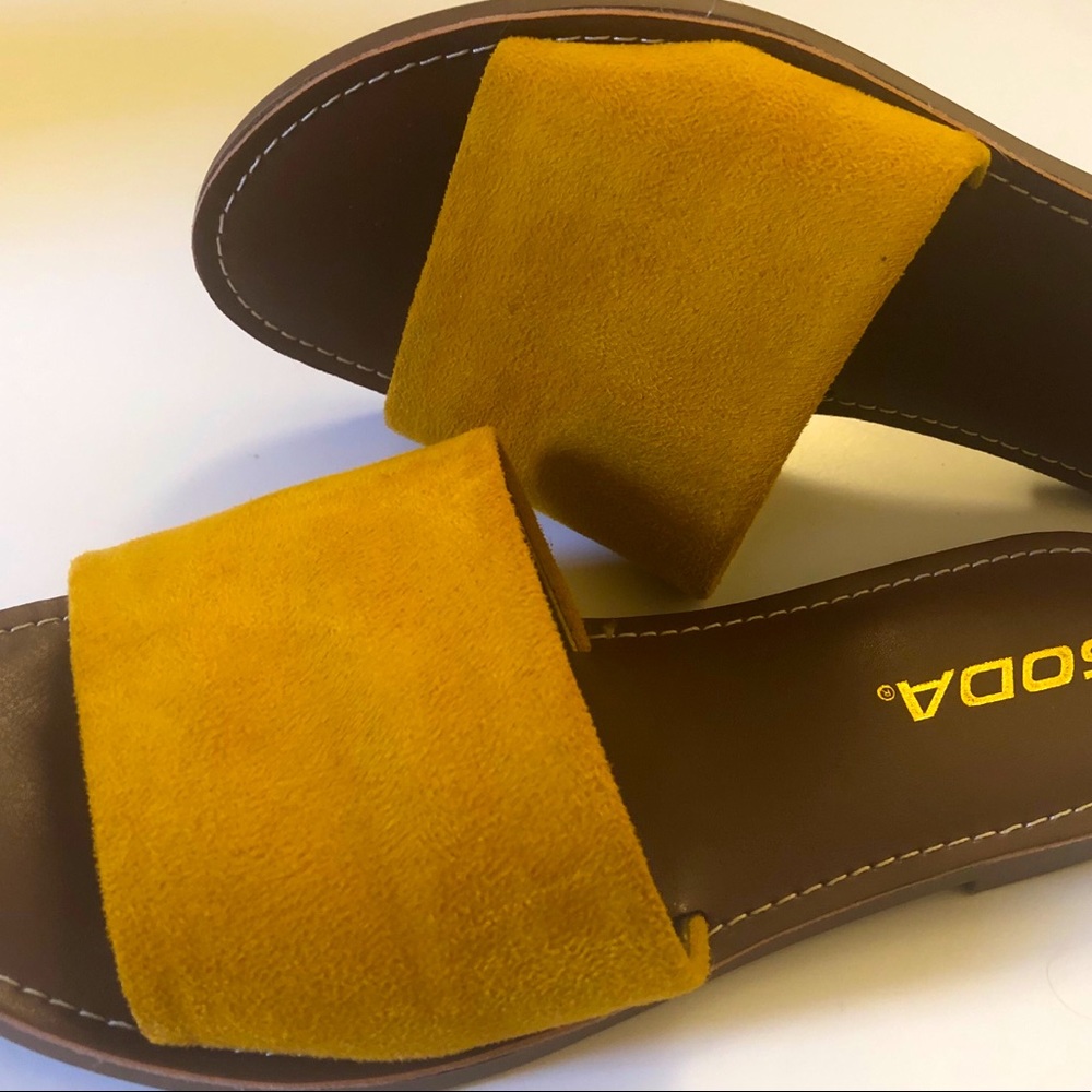Suede Mustard Sandals